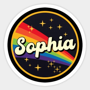 Sophia // Rainbow In Space Vintage Style Sticker